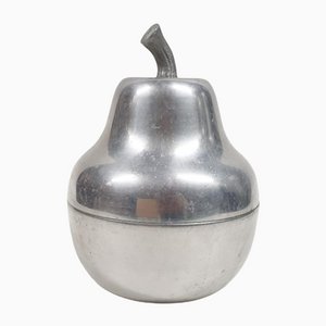 Aluminum Silver Pear Shaped Ice Bucket, 1970s