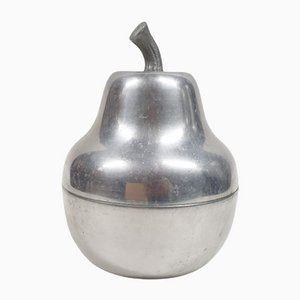 Birnenförmiger Aluminium Eiskübel in Silber, 1970er