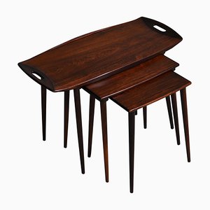 Danish Modern Rosewood Nesting Tables by I.H. Quistgaard, 1960s, Set of 3