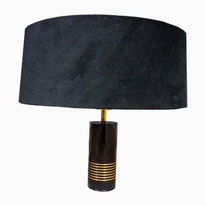 Hollywood Regency Gold Black Table Lamp