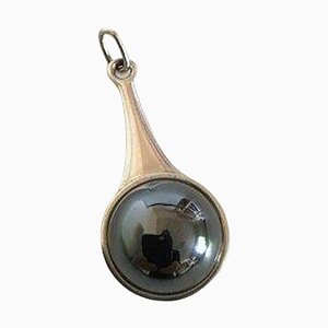 Sterling Silver No.156 Pendant with Hematite Stone by Georg Jensen