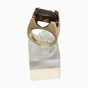 14Kt Gold Ring with Smoke Quartz Stone by Just Andersen