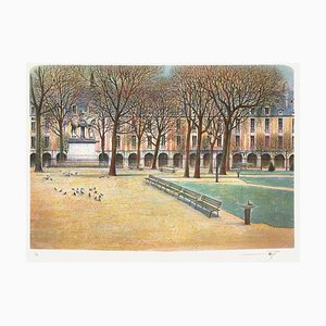 Rolf Rafflewski, Paris - Place des Vosges III, 1975, Lithographie auf Arches Papier