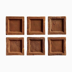 Piastrelle antiche in terracotta, set di 6