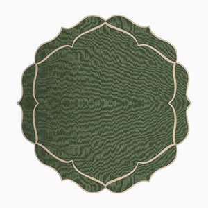 Mantel individual ALHAMBRA Riffle de lino verde de Los Encajeros
