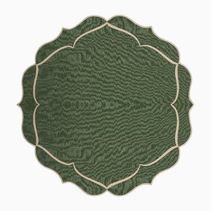 Mantel individual ALHAMBRA Riffle de lino verde de Los Encajeros