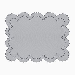 BILBAO Grey Embroidered Linen Placemat from Los Encajeros