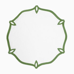 Olimpia for Green Besticktes Tischset aus Leinen von Los Encajeros