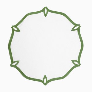 Olimpia for Green Embroidered Linen Placemat from Los Encajeros