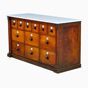 Apothecary Chest of Drawers with Marble Top, 1930s