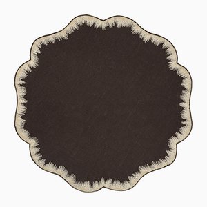 VALVER Brown Embroidered Linen Placemat from Los Encajeros
