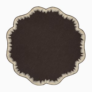 VALVER Brown Embroidered Linen Placemat from Los Encajeros