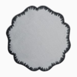 VALVER Grey Embroidered Linen Placemat from Los Encajeros