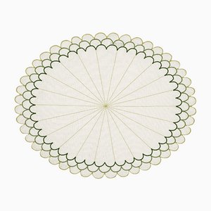 ESCAMAS Green Embroidered Linen Placemat from Los Encajeros