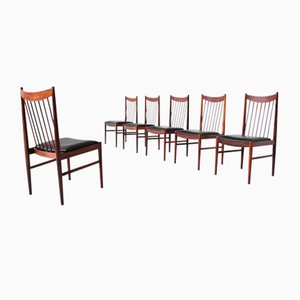 Rosewood Model 422 Dining Chairs by Arne Vodder for Sibast Denmark, 1960s, Set of 6