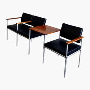 Mid-Century Bench in Rosewood and Metal from Lübke
