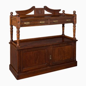 Large Victorian English Walnut Serving Sideboard, 1870s