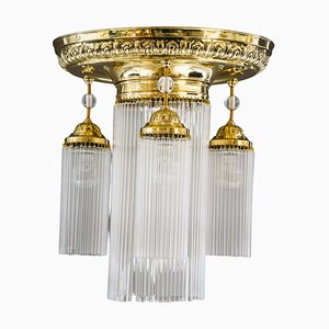 Historistic Ceiling Lamp with Glass Rods, Vienna, 1890s