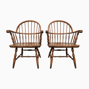 Windsor Style Armchairs, 1980s, Set of 2