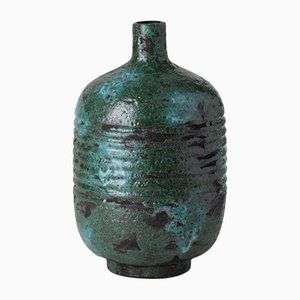 Engraved Vase with Green Texture by Alvino Bagni for Nuove Forme SRL