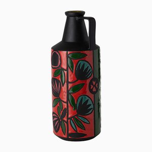 Vase with Handle & Wax Flower Design