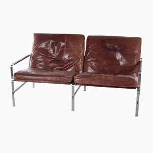 Leather 2-Seater Sofa by Fabricius & Kastholm for Kill International, 1960s