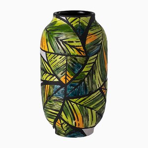 Vase Tropical avec Feuilles par Alvino Bagni pour Nuove Forme SRL
