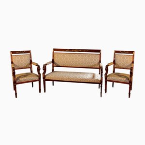 Return of Egypt Living Room Set in Mahogany, Set of 3