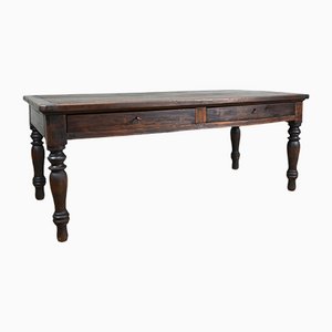 Large Poplar Kitchen Table, Italy, Early 1900s