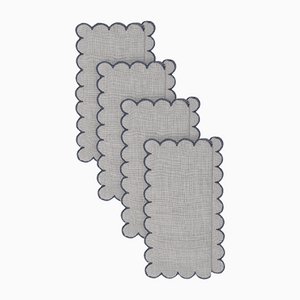 BILBAO Grey Linen Cocktail Napkins by Los Encajeros, Set of 4