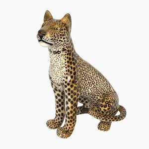 Großer italienischer Vintage Leopard aus Keramik, 1960er