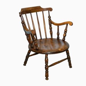 Windsor Low Back Beechwood Carver Armchair on Ball and Reel Legs