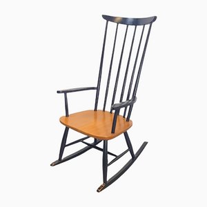 Vintage Beech Rocking Chair by Ilmari Tapiovaara for Asko