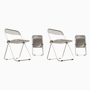 Italian Space Age Plia Folding Chairs by Giancarlo Piretti for Castelli, Set of 4
