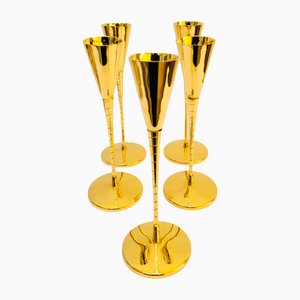 Copas de champán Prince of Metternich edición especial bañadas en oro. Juego de 5