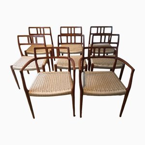 Teak Dining Chairs Models 79 and 64 by Niels O. Moller for J.l. Moller, Set of 8