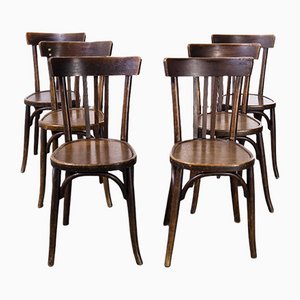 Bentwood 3-Slat Dining Chairs by Joamin Baumann, 1920s, Set of 6