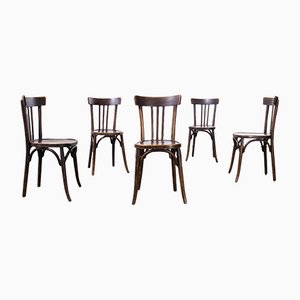 Bentwood Stamped Seat Dining Chairs by Joamin Baumann, 1920s, Set of 5