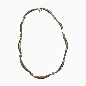 Danish 14k Gold Necklace with Pearls