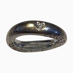 18 Kt Whitegold Love Ring No 4 with Brilliant by Ole Lynggaard