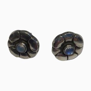 Sterling Silver Earrings No 36 Moonstone from Georg Jensen