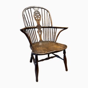 Antique Georgian Elm Windsor Elbow Chair