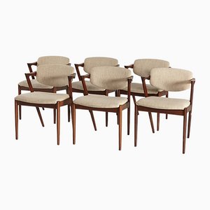 Teak Model 42 Dining Chairs by Kai Kristiansen for Schou Andersen, Set of 6