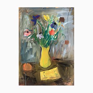 Alexandre Rochat, Bouquet de fleurs printanier, 1960, Gouache on Paper, Framed
