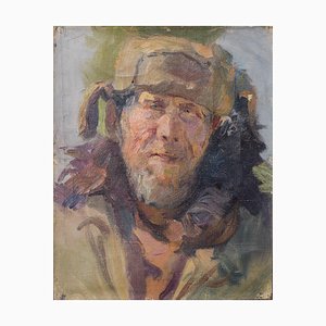 Sketch of Soldier, 20th-Century, Oil on Canvas
