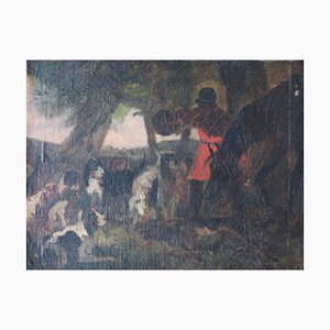 Estudio de una escena de caza, 1860-1880, óleo sobre lienzo