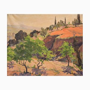 T. P. Echevarria, Mediterranean Landscape, 1930s, Oil on Canvas