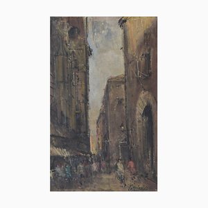 Palls Trillas, Barcelona City Scene, siglo XX, óleo sobre lienzo