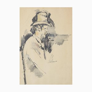 After Cezanne, Man with Pipe, 1895, Collotype Print, enmarcado