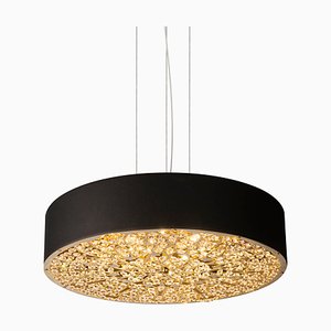 Lámpara colgante Chrysler Arabesque n. ° 1 en acero y cristales en negro y dorado de VGnewtrend, Italia